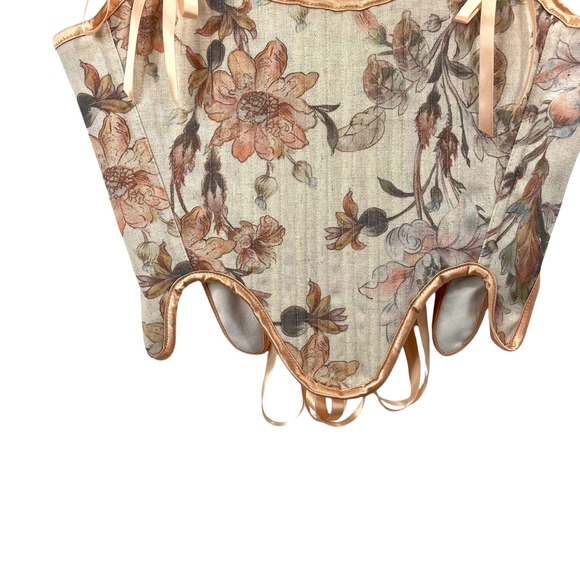 NEW Scarlet Darkness Victorian Cottagecore Corset Vest Sz 6 floral bridgerton - Picture 6 of 10